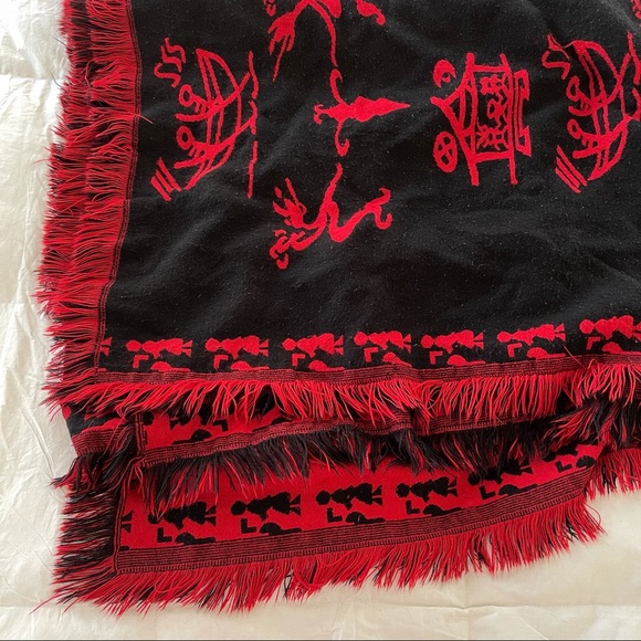 Wool Rayon Blend Scarf Wrap Heavy Reversible L - Picture 1 of 12